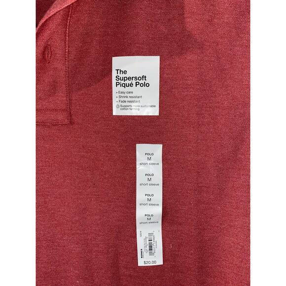 Sonoma Goods For Life Men's Polo Shirt Medium Red Supersoft Piqué Short Sleeve - Picture 6 of 6